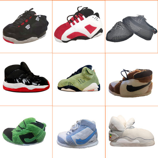 TikTok spoof aj1 cotton slippers coconut cotton shoes luminous bread fat shoes waterproof warm home winter net red