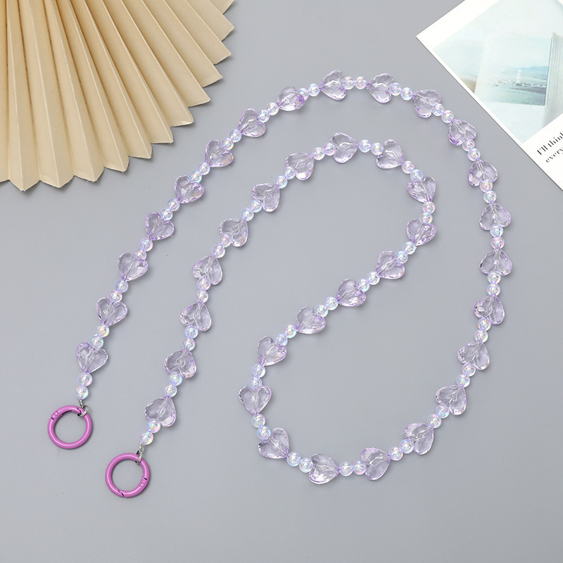 Nuevo acrílico cuentas teléfono móvil cadena perla crossbody Correa cadena teléfono móvil caso colgante regalo para las mujeres