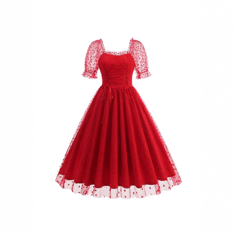 Amazon Cross-Border European and American Clothing Dress Valentine's Day Dress Princess Dress Retro Elegant Skirt 8902