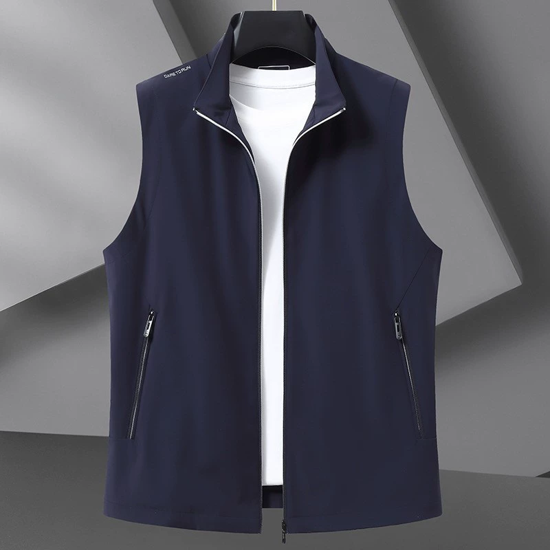 Fat Brother 2025 толстый парень свободная молочная жилет куртка весной новый воротник без рукавов