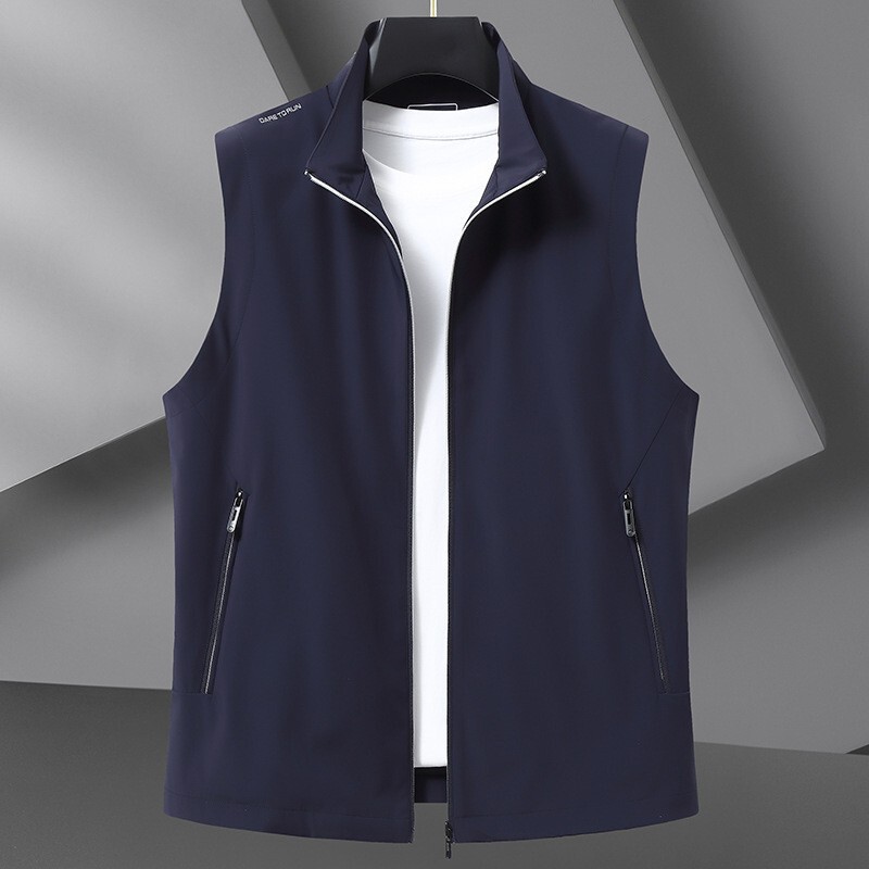 Fat Boy 2025 Fat Man Loose Milk Silk Vest Jacket Spring New Stand Collar Sleeveless Jacket Men Plus Fat Fat Boy 2025 Fat Man Loose Milk Silk Vest Jacket Spring New Stand Collar Sleeveless Jacket Men Plus Fat