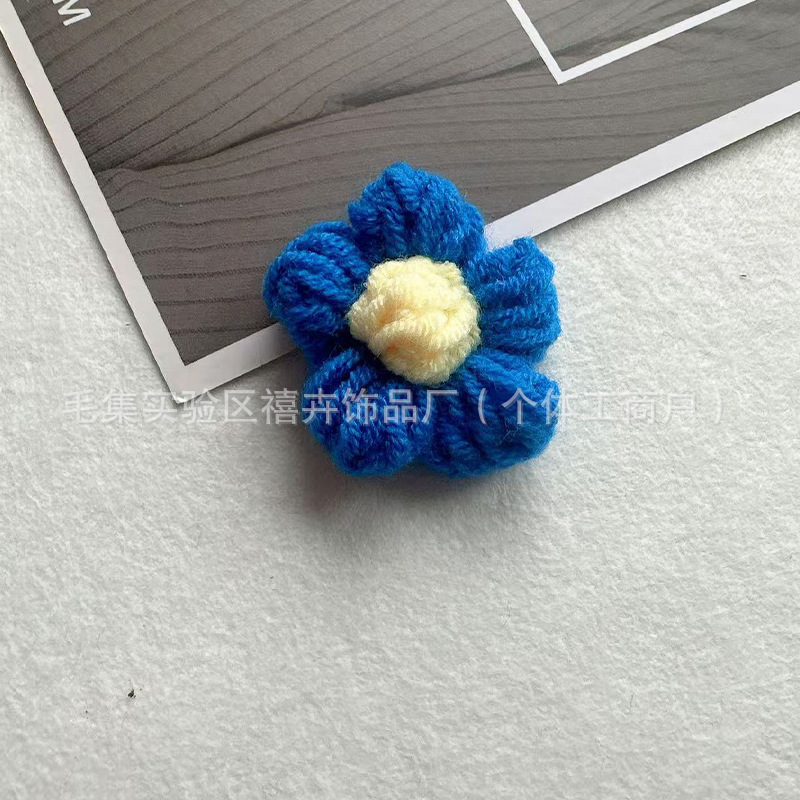 送料無料手作りかぎ針編みパフフラワーウールの花 DIY ヘアピンジュエリーアクセサリーコサージュバッグ衣類アクセサリーフラワー|undefined