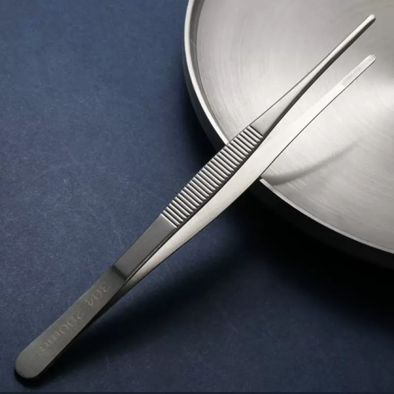 不锈钢镊子批发304敷料镊组织镊茶镊夹蝎子亮光砂光镊子夹持镊