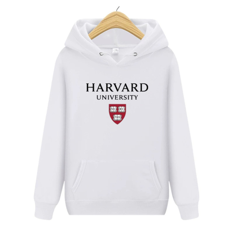 Harvard University Sweatshirt from the United States, Harvard Hooded School Uniform, Winter Fleece-Lined and Thickened Youth Student Class Uniform