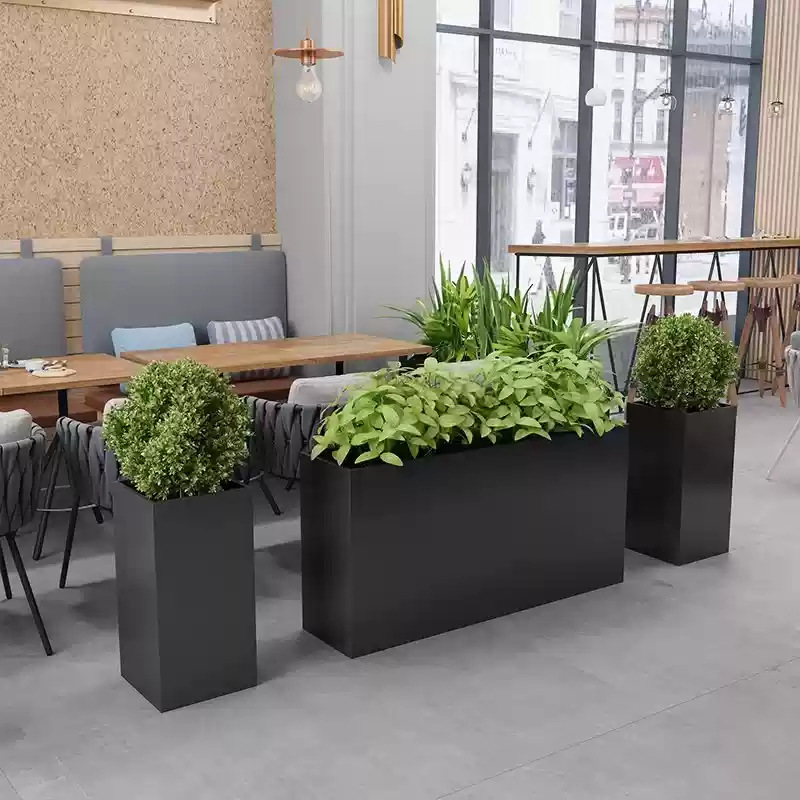 Caja de flores de balcón combinación de maceta de acero inoxidable terraza caja de plantación de tarjetas de escalones barandilla diseño gratuito caja de flores exclusiva