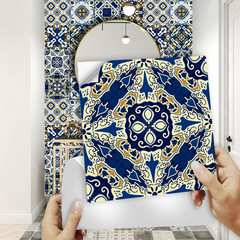 16片裝復古仿真瓷磚貼客廳廚房浴室樓梯裝飾自粘可移除表面亮膜