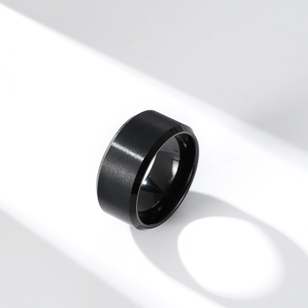 Tungsten Steel Material Solid Color Pattern Simple Style Solid Color Tungsten Steel Rings Polishing Stainless Steel Rings
