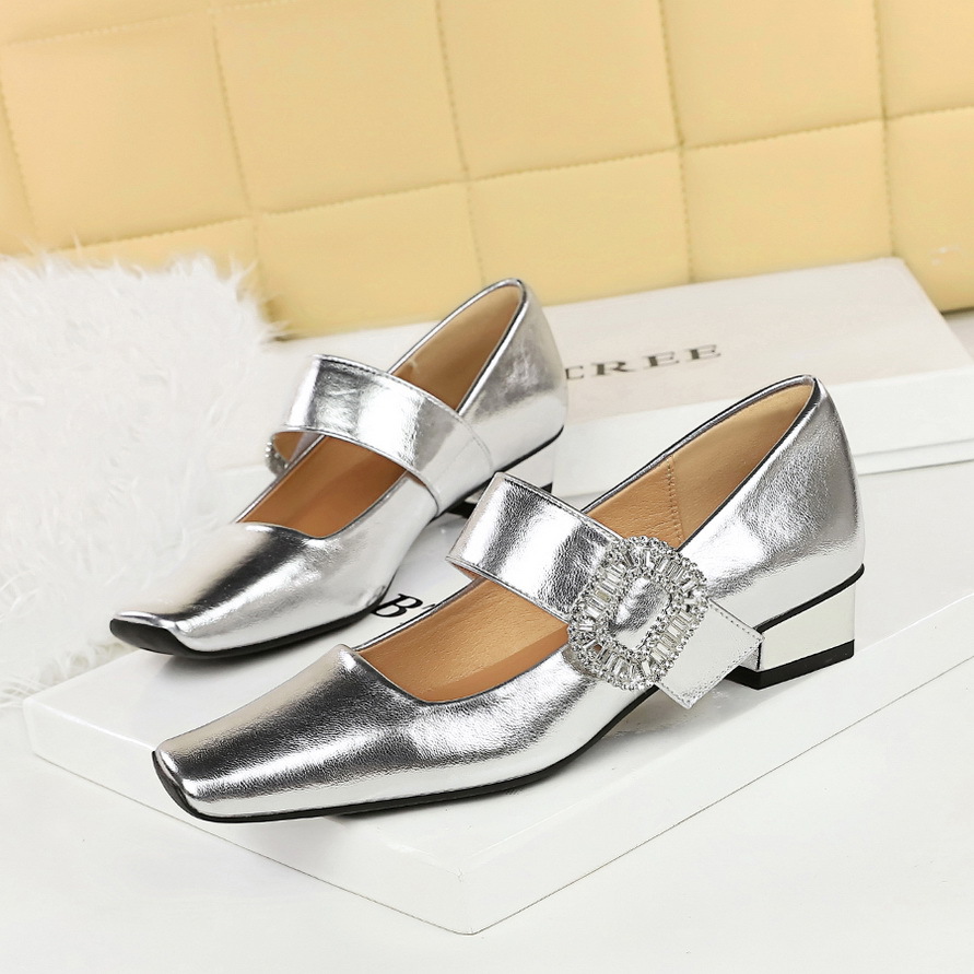 Velvet Mary Jane Heels With Rhinestone Straps And Square Toe_voghion.com