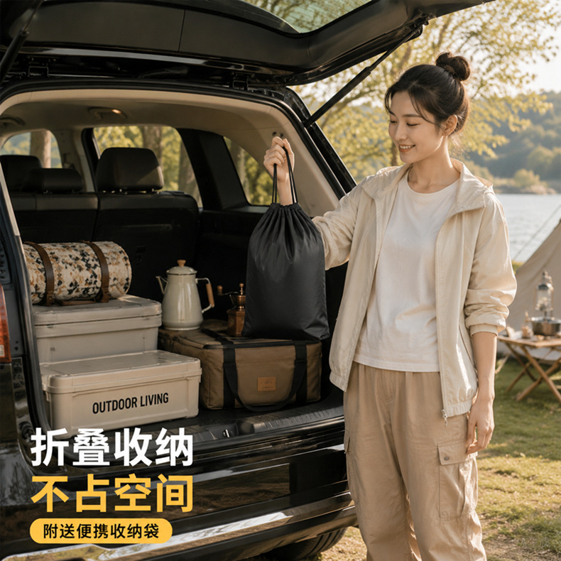 Car-mounted automatic inflatable mattress, foldable car rear seat sleeping pad, silent travel bed for SUV back seat