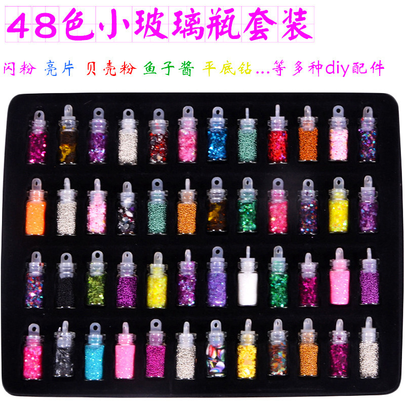 48-Color Glass Bottle Nail Art Jewelry Hexagonal Glitter Glitter Nail Decoration DIY Set Factory Direct Sale 48-Color Glass Bottle Nail Art Jewelry Hexagonal Glitter Glitter Nail Decoration DIY Set Factory Direct Sale