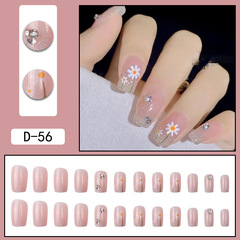 Diamond flower glitter wearable nail stickers nail stickers removable wearable fake nails finished products wholesale