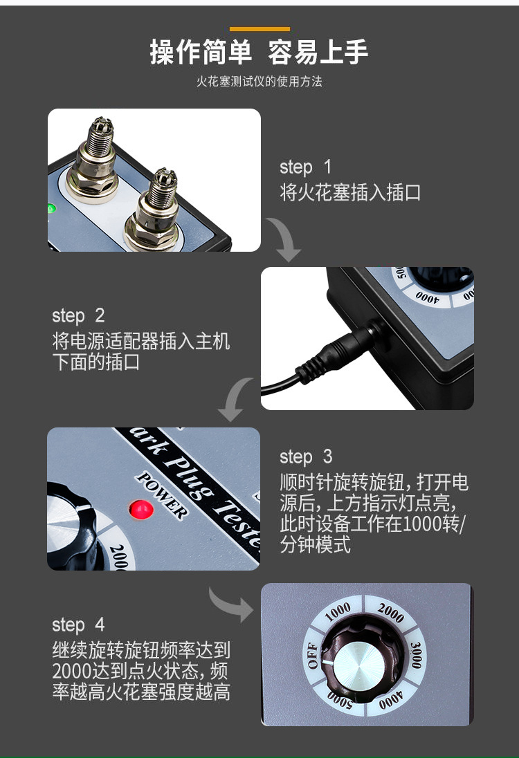 Automobile Spark Plug Ignition Tester Double-Hole Burner High-Voltage Package Ignition System Detector Test Bench Diagnostic Instrument