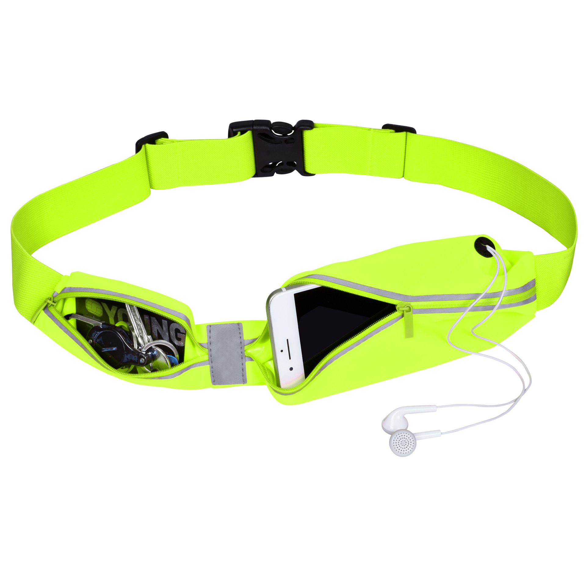 Nuevo al aire libre fitness deportes DOBLE BOCA cintura bolsa lycra cinturón moda impermeable corriendo táctica cintura bolsa en stock al por mayor