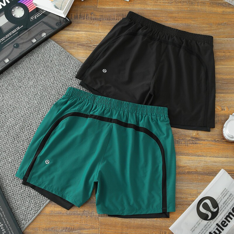 Summer Hot-Selling Item: Llu Lu Men's Faux Two-Piece Shorts, Sports Casual Pace Breaker 7inch with Double-Layer Lining