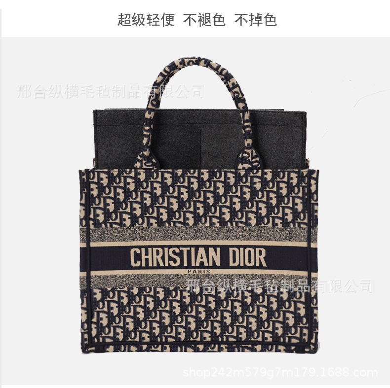 Bolsa de cosméticos de fieltro transfronteriza, bolsa de mano tipo libro, forro para bolsa de mano, bolsa de almacenamiento antisuciedad, bolsa de soporte para dar forma, bolsa interior