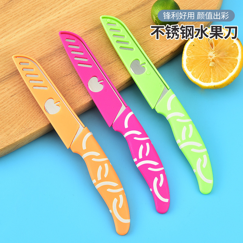 Mini cuchillo de cáscara portátil cuchillo de cáscara de cocina hogar color blanco cuchillo de frutas de acero inoxidable