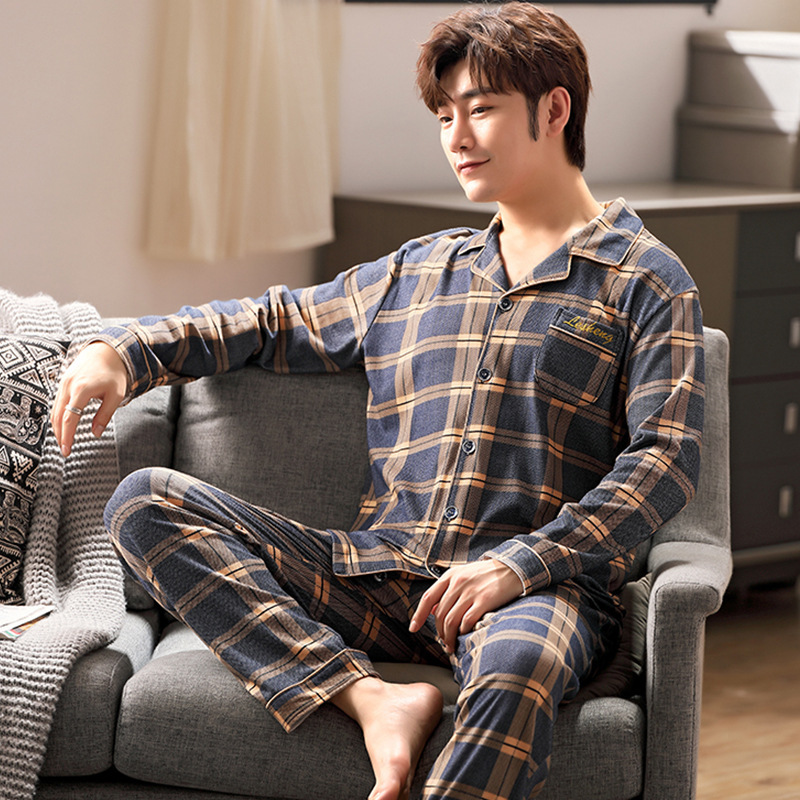 300 plus size plus size XXXXL fat guy extra large size 280 Jin men's pajamas spring and autumn cotton suit homewear