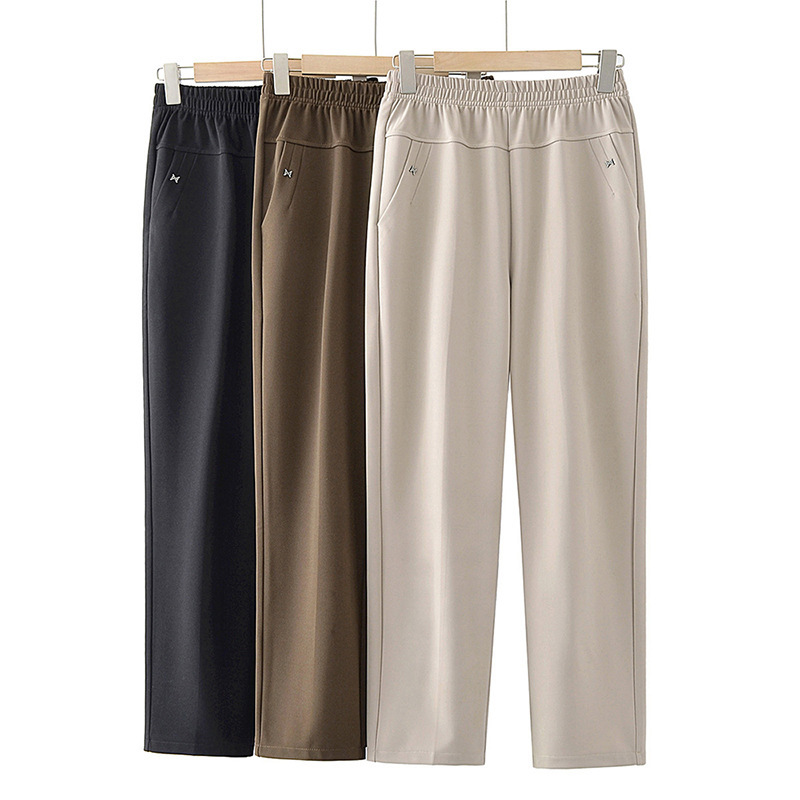 Middle-aged Women's Pants Spring and Autumn Loose Pants for the Elderly Women's plus size and Grandma's Pants Casual Moms' Stretch Straight Pants