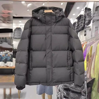 90白鸭绒羽绒服女宽松可脱卸帽外套韩版加厚保暖简约风冬装