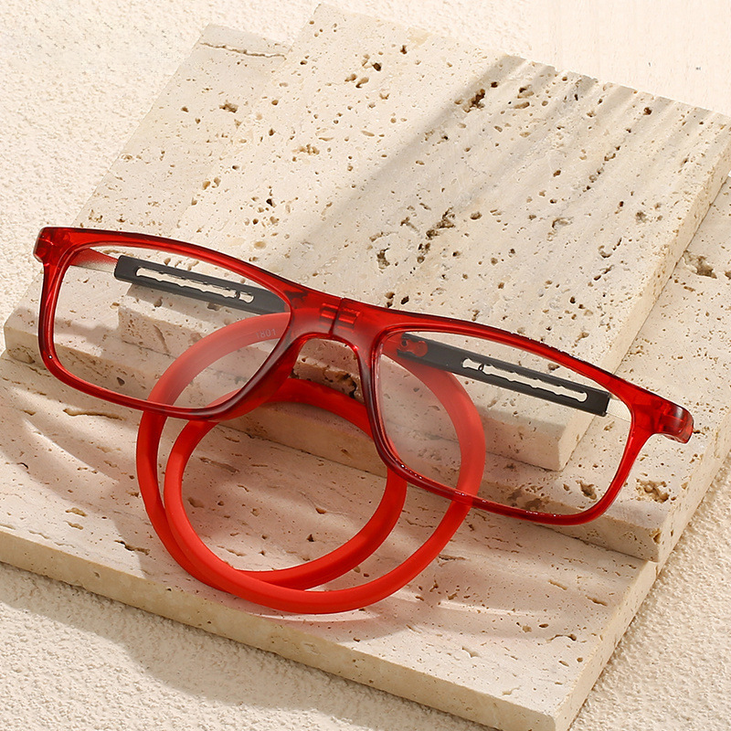 Nueva cinta adhesiva suave portátil anti-perdida imán gafas anti-luz azul cómodas cuello de mediana edad gafas de lectura de periódicos