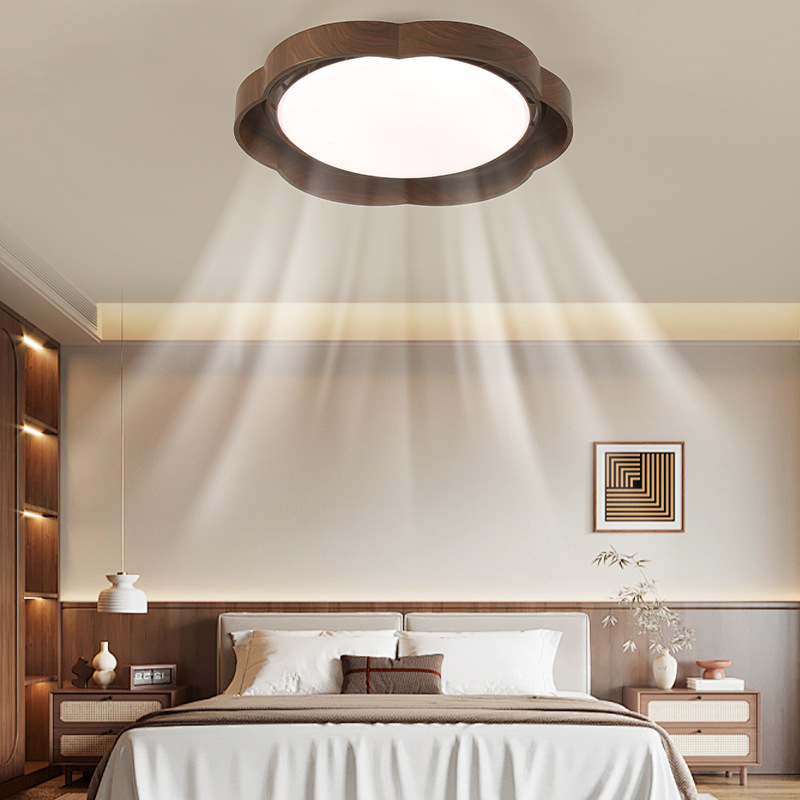 Lámpara de techo de dormitorio de estilo medieval sin lámpara de ventilador invisible lámpara de ventilador simple moderna luz de ventilador de espectro completo lámpara de protección de ojos 461L image 1
