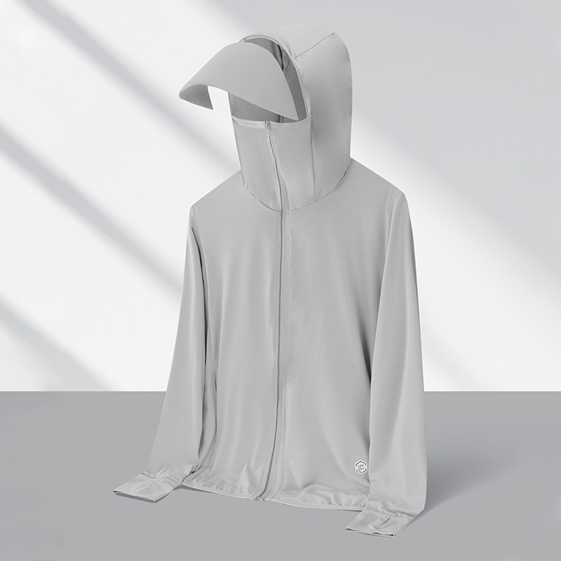 Verano ligero hielo protector solar UPF50 + pareja transpirable al aire libre ropa de piel casual hombre y mujer secado rápido chaqueta superior