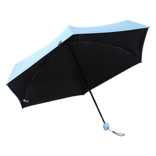 Wholesale sunny and rainy Sun-proof sun-proof flat handle six-fold capsule umbrella printable logo vinyl folding advertising six-fold umbrella