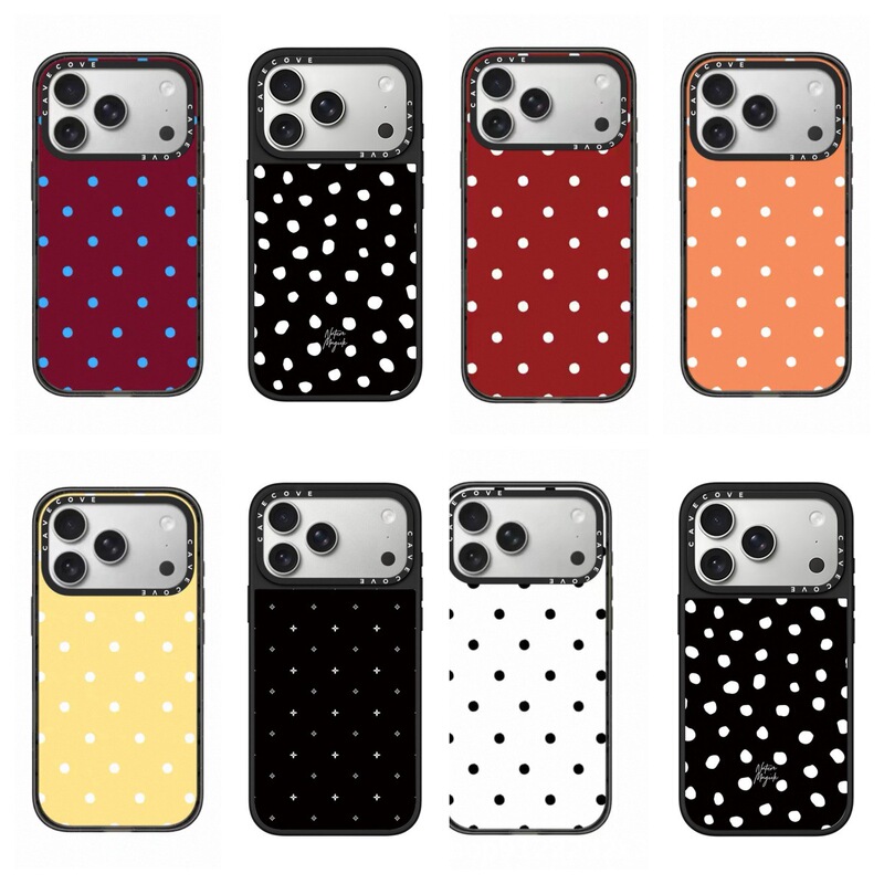Classic Polka Dot Magsafe Magnetic Case Suitable for Apple 17Promax Phone Case 15P Transparent 14 Simple 13 Full Cover