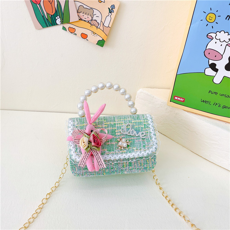 Bolso de La Perla de los niños 2023 nuevo lentejuelas pequeño bolso cuadrado moda lindo niñas bolsa decorativa bandolera