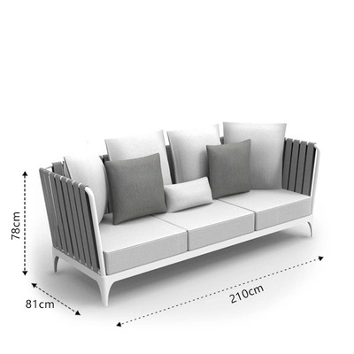 Sofá de ocio al aire libre silla respaldada sala de estar patio villa al aire libre balcón sofá de藤as combinación de muebles sofá de cinta