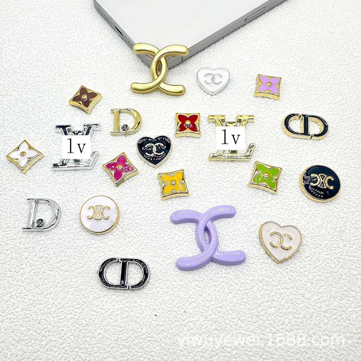 CC花朵GG滴油YS潮流L V贴片娃衣树脂配件发饰DIY手作手机壳材料