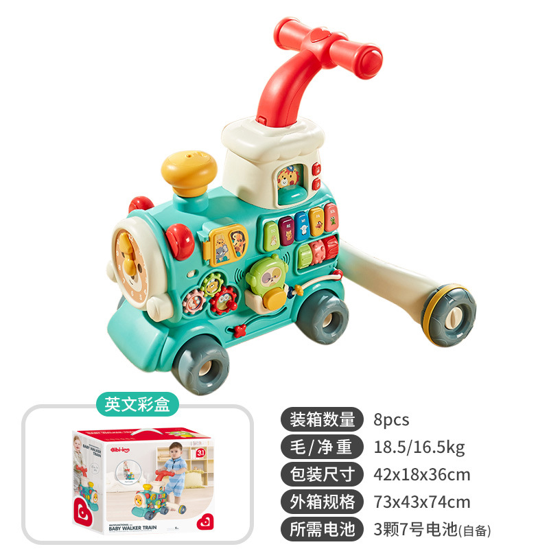 Nuevos productos transfronterizos juguetes de caminantes infantiles multifuncionales tren pequeño carro de mano juguetes recién nacidos para aprender a caminar