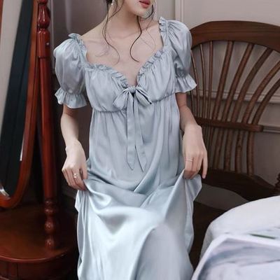 Nightdress summer Borneol Short sleeved 2022 new pattern French court Princess wind fairy have more cash than can be accounted for pajamas Home Furnishings