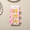 #4 Gradient yellow pink [6-piece set with card] 4cm glossy plumeria style