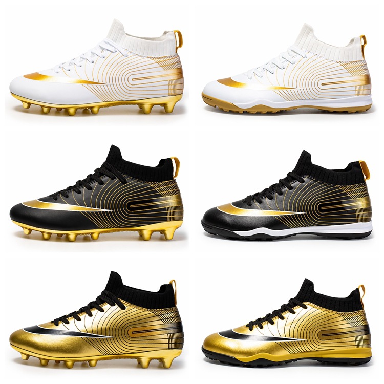 2022 transfronterizo más el tamaño Nuevo FGTF transpirable de los hombres de alta superior de uñas largas y cortas zapatos de fútbol zapatos de entrenamiento de hierba zapatos de fútbol
