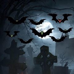 2025国境を越えた新しいスポットハロウィーンコウモリピンクプラスチック屋外装飾祝日パーティー用品道具