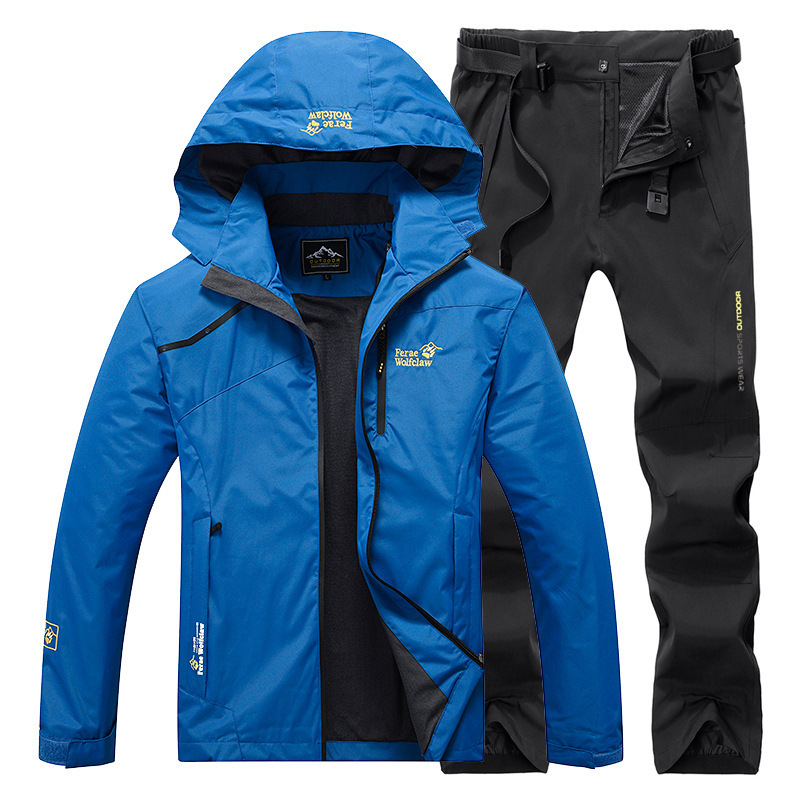 Chaqueta al aire libre de los hombres de primavera y otoño deportes delgados a prueba de viento impermeable senderismo pantalones senderismo más tamaño pareja chaqueta