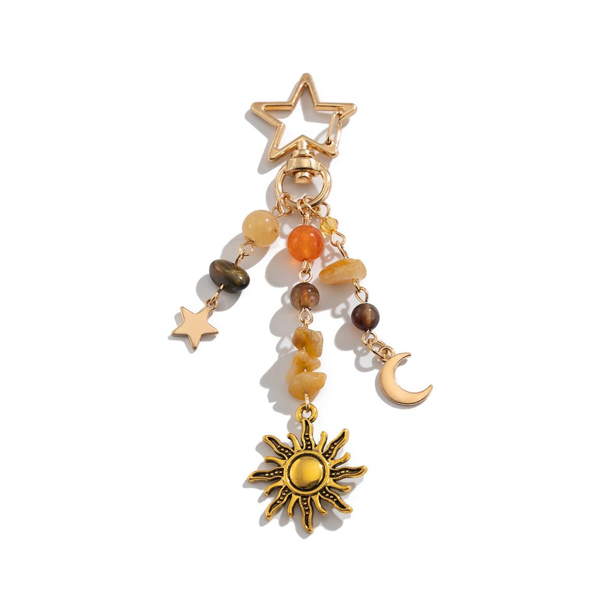 13g Weight Keychain Classification 1 Piece Quantity Holiday, Banquet, Selfie Occasion Glass, Zinc alloy Material Sun, Moon Pattern Unisex Gender Pastoral Style Pastoral Sun Moon Glass Zinc Alloy Unisex Keychain 4