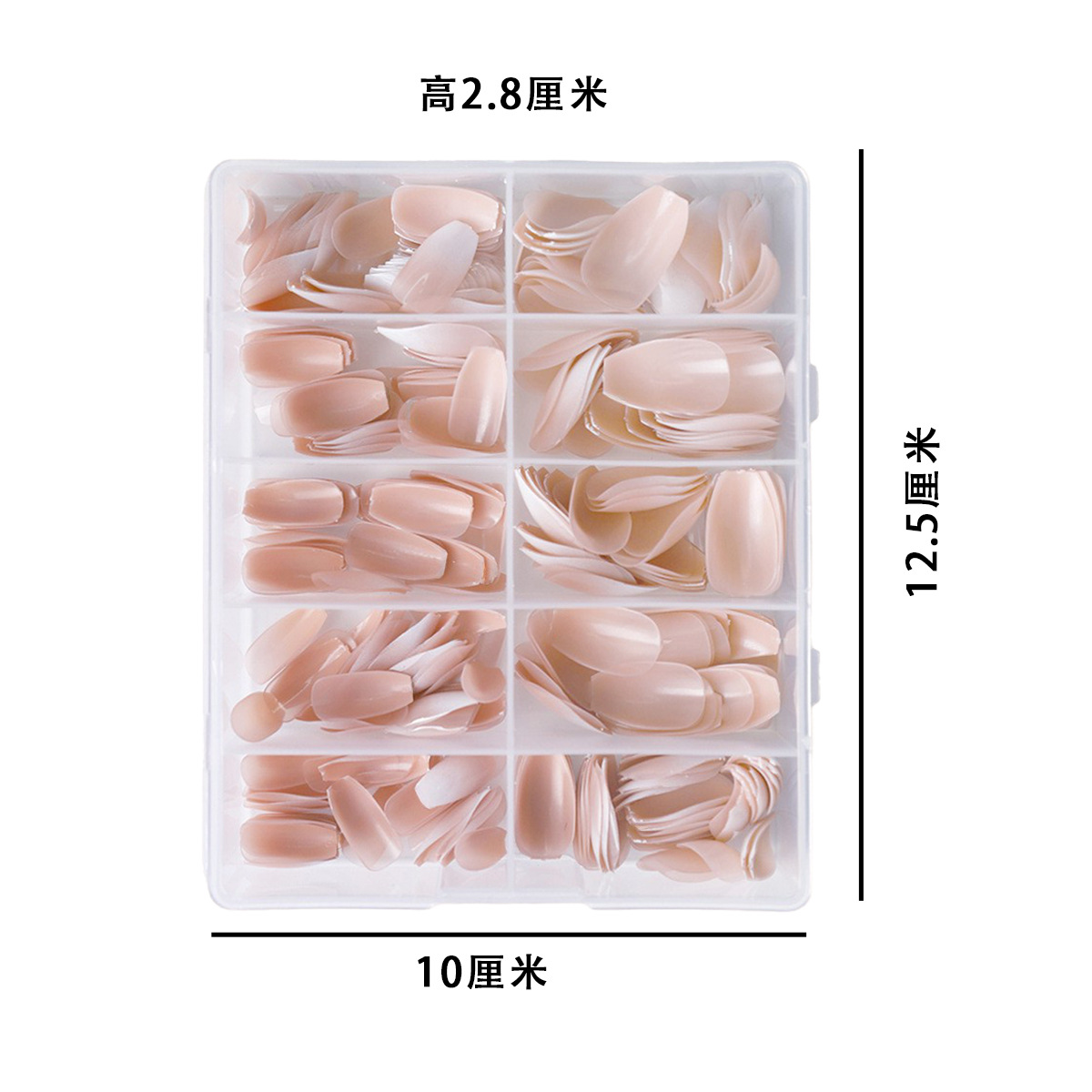 Fuente venta directa de fábrica Haili mismo estilo uñas al por mayor 360 piezas una caja de degradado de color sólido simple y elegante