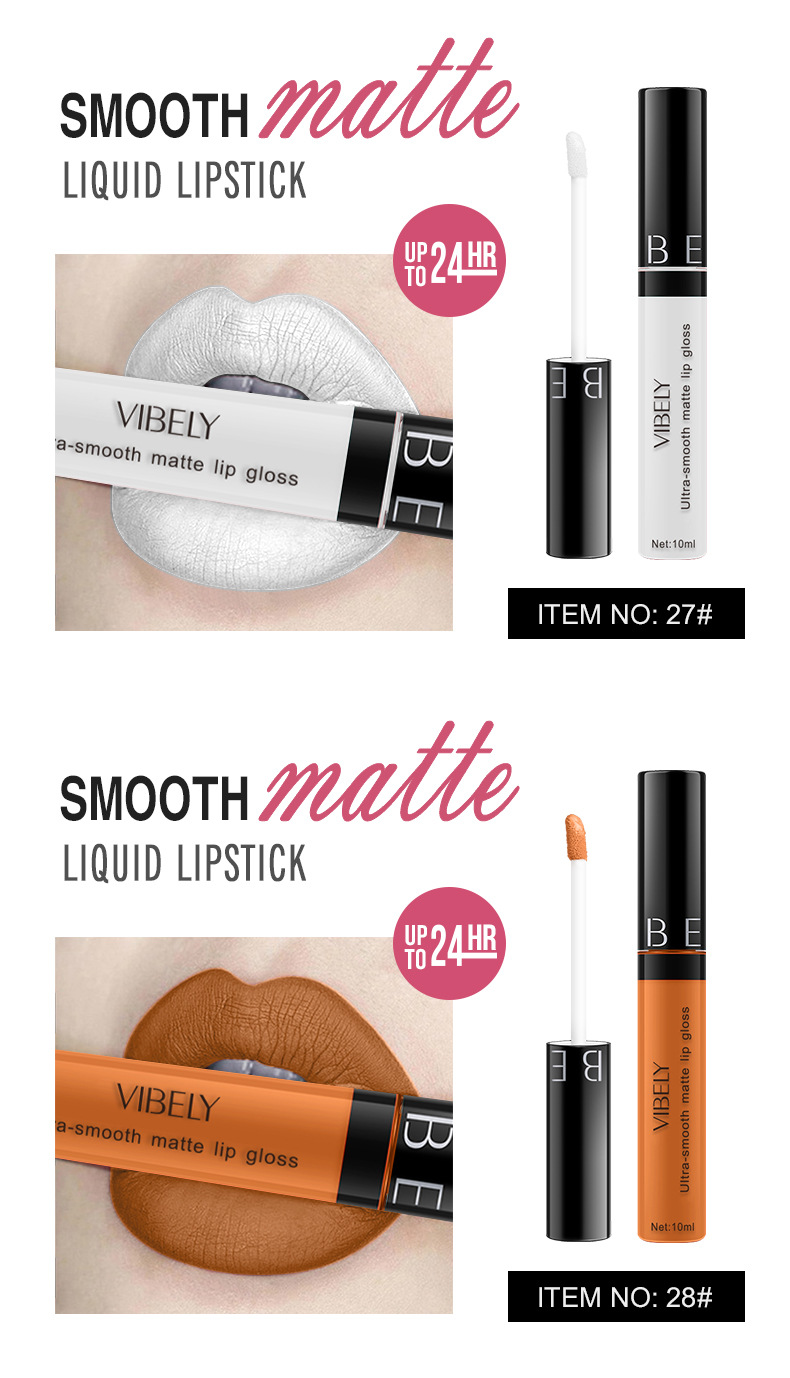 VIBELY Cross-border Makeup Amazon matte non-stick cup lip gloss Non-fading long-lasting liquid Lipstick Export version undefined