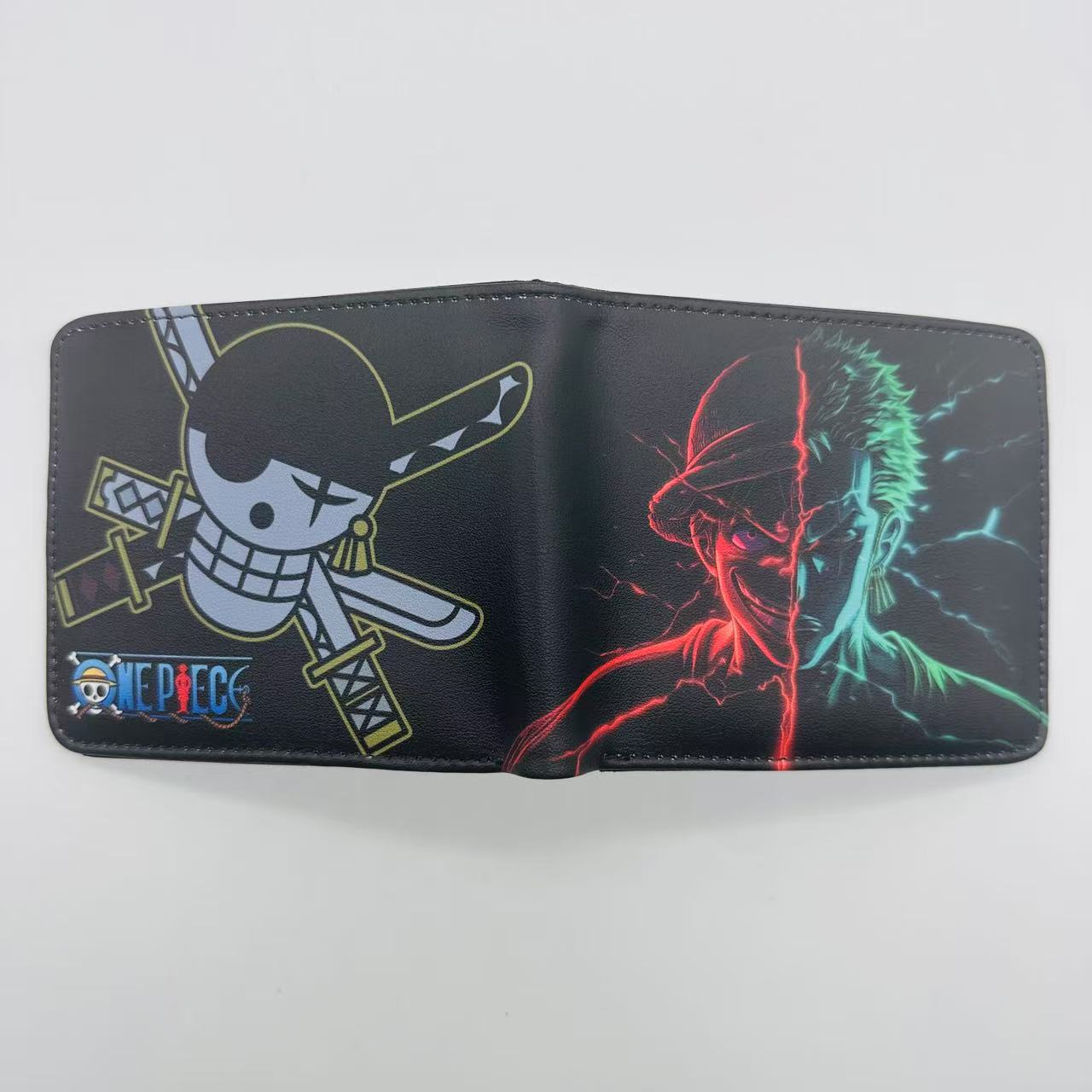 One Piece One Piece Cartera de dibujos animados japoneses Luffy Choba Solon plegable estudiantes PU cartera de cuero corta