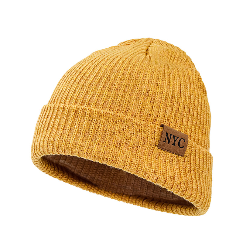 Unisex-AccessoiresAlles in einem gestrickten Beanie-Stil aus Leder mit schlichten Wollmützen_voghion.com