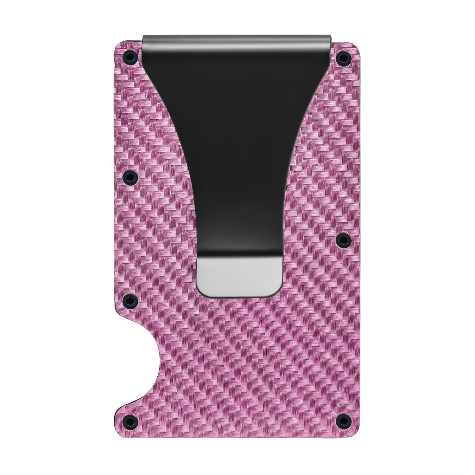 Cartera metálica de fibra de carbono con bloqueo RFID, diseño antirrobo, ideal para tarjetas de crédito o identificación, venta directa de fábrica