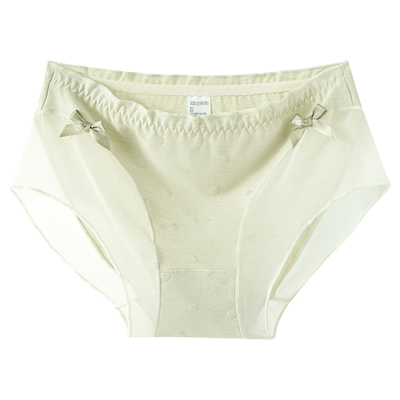 Lazo de lunares de niña japonesa ~ 10A seda de morera antibacteriana entrepierna encaje puro deseo ropa interior transpirable de alta elasticidad mujer