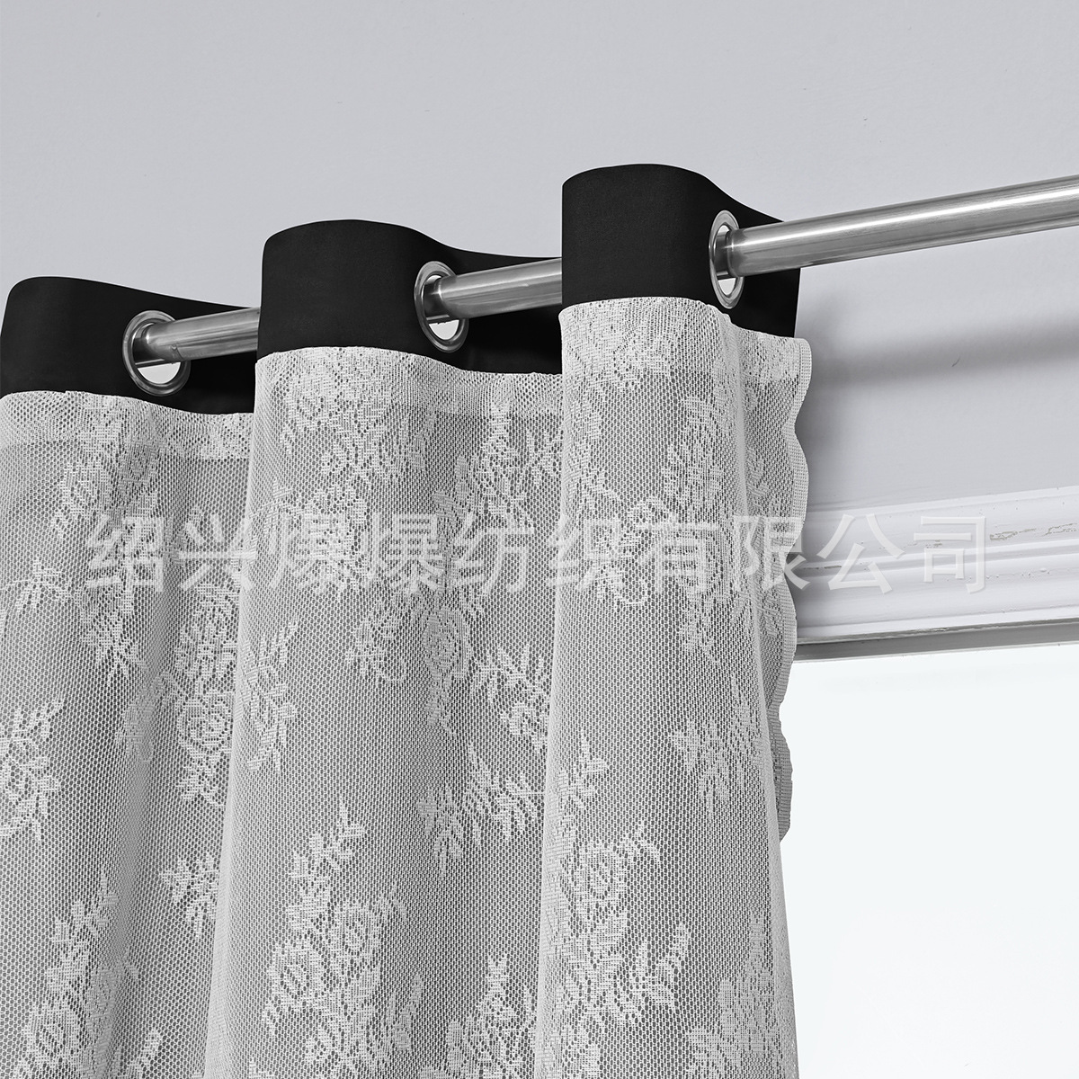 SHEIN cortinas de stock transfronterizas nuevas cortinas de encaje plano de doble capa perforadas cortinas cortinas de sombra fabricantes