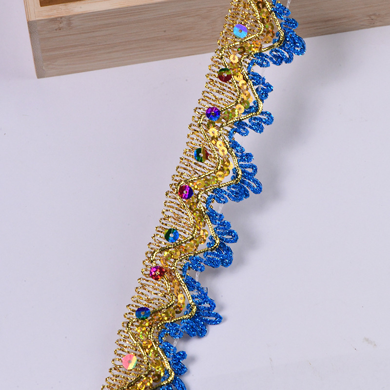 Venta directa de fábrica spot oro y plata lentejuelas encaje ropa accesorios de encaje encaje tres flores encaje