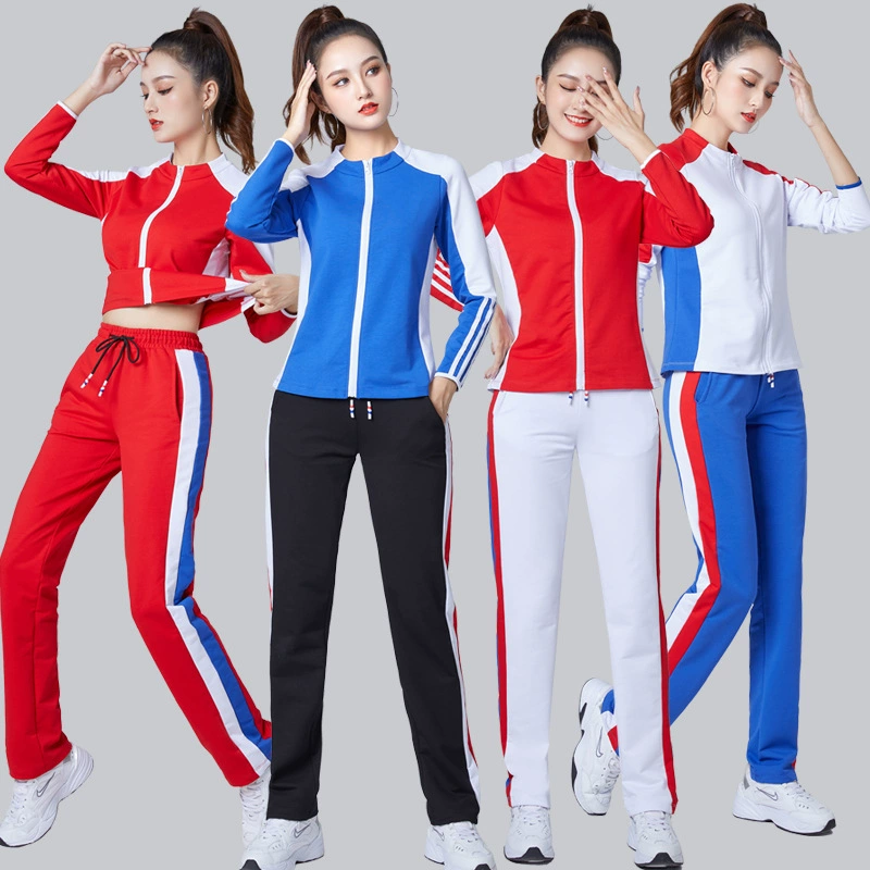 Костюм для квадратных танцев Новый костюм Осенне-зимний обтекаемый хлопковый костюм с длинным рукавом Спортивная группа Костюм для фитнеса Специальная цена