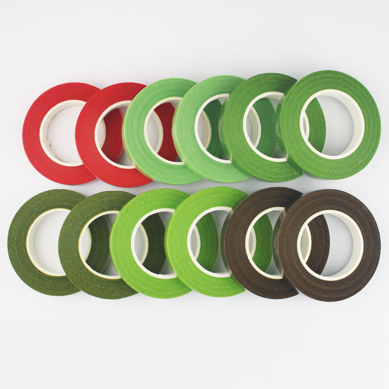 Factory Wholesale Colorful Floral Tape 30 Yards Floral Stem Paper Tape Handmade DIY Artificial Eternal Rose Flower Materials