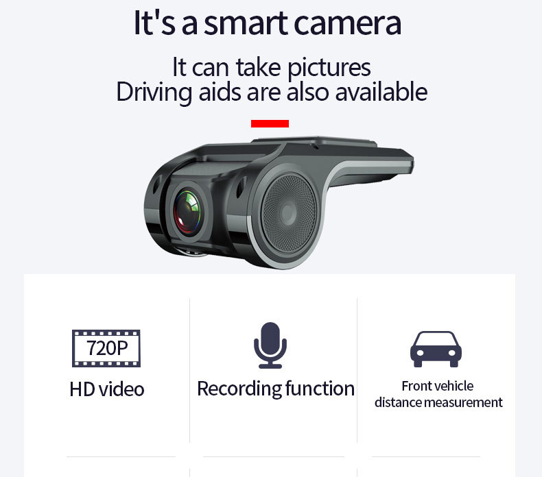 Popular Foreign Trade Metal Car-Mounted Android Large-Screen USB Dashcam with Adas Driving Assistance