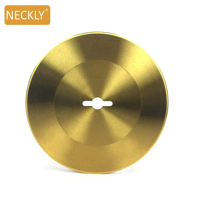 批发金色食品圆刀120MM圆刀 镀钛涂层食品加工刀片 烤肉串切片刀